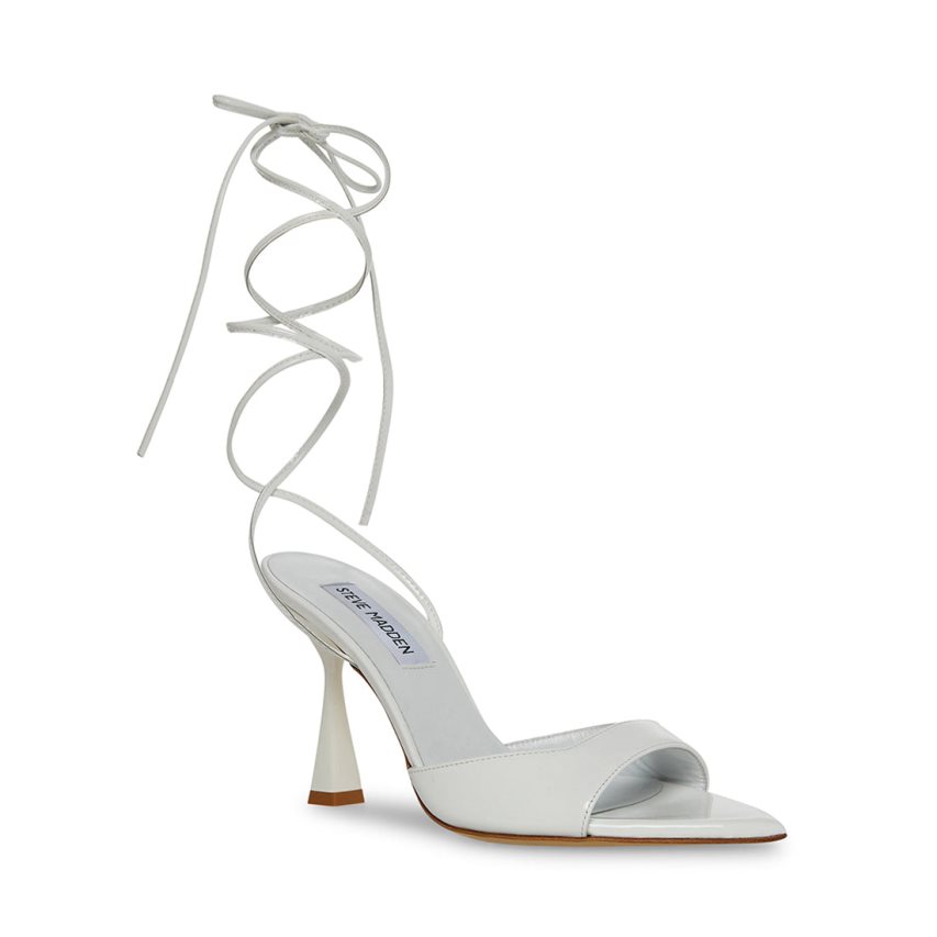 Sandalias Tacones Steve Madden Melina Charol Mujer Blancas | ES NK9612